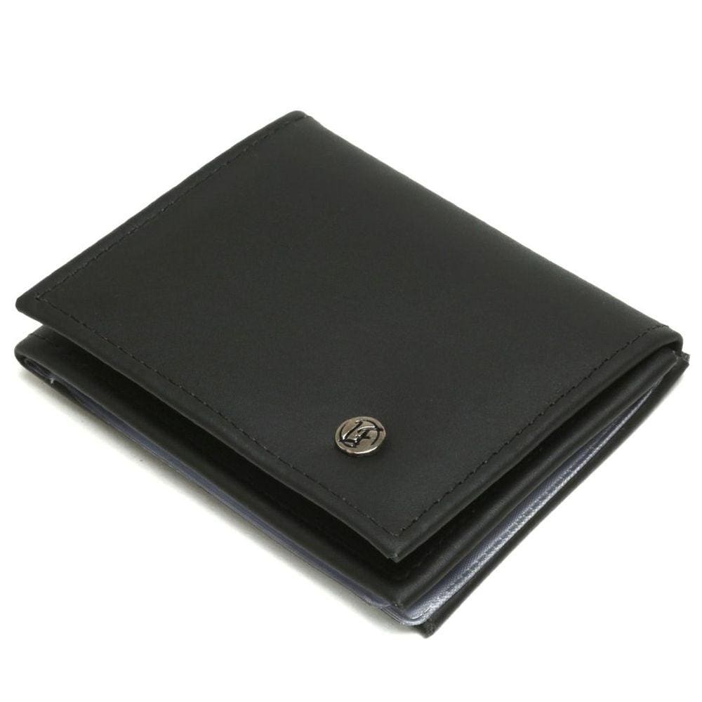 Carteira Masculina L Em Couro Com Porta Moedas Cnh Cedulas Preta