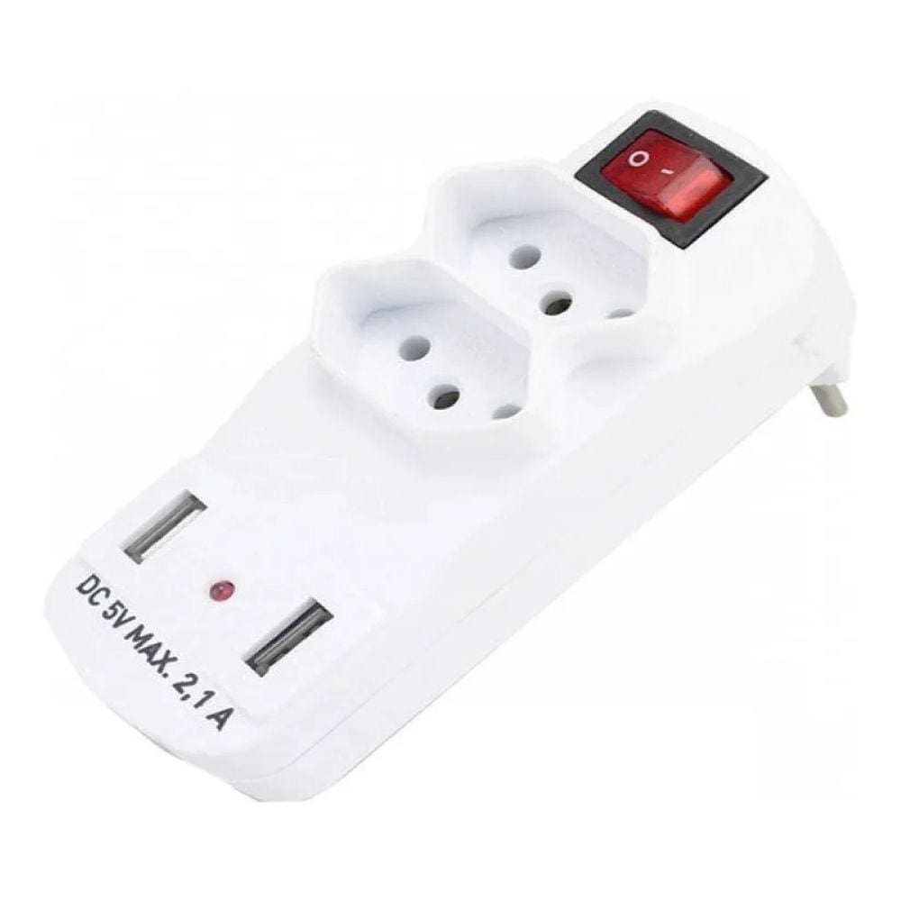Adaptador De Tomada 2 Usb 2.1A/ 2 Saídas Padrão Sl6017 Xtrad