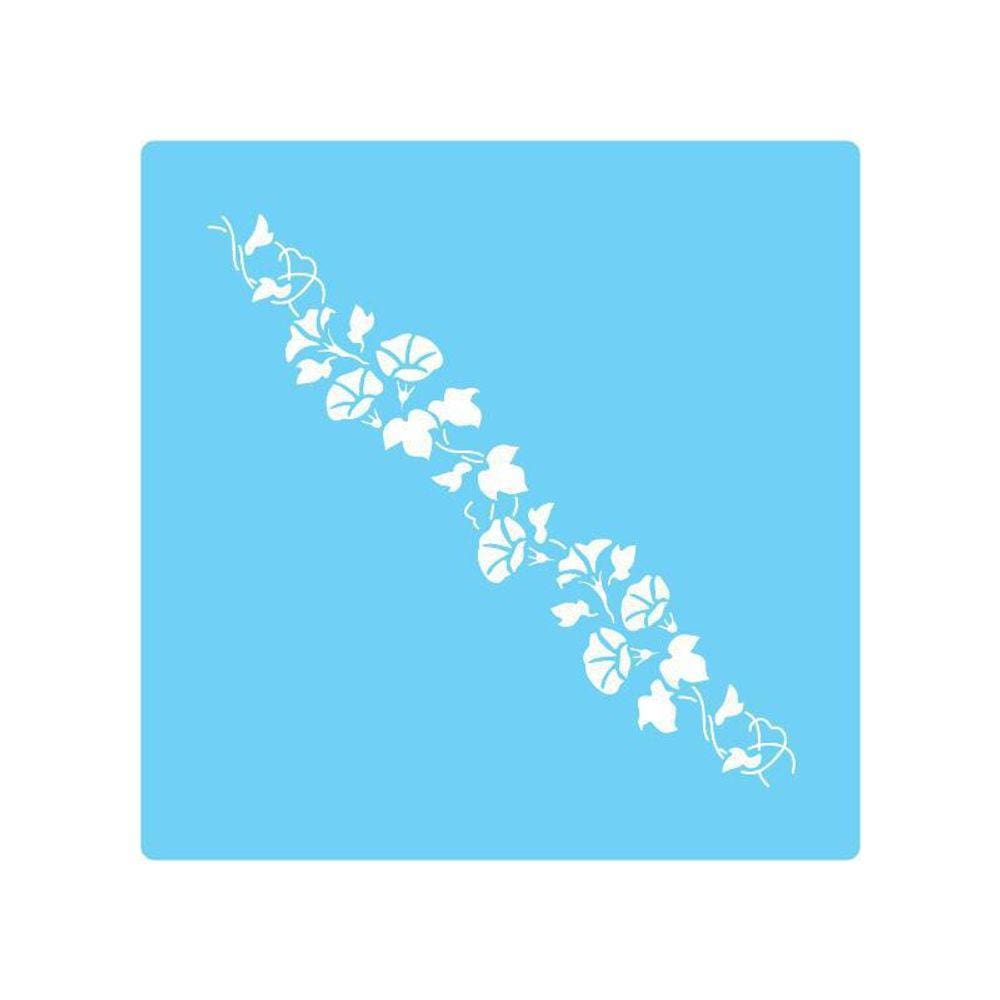 Stencil De Parede Tamako Floral - 55 X 55Cm - Ref 289
