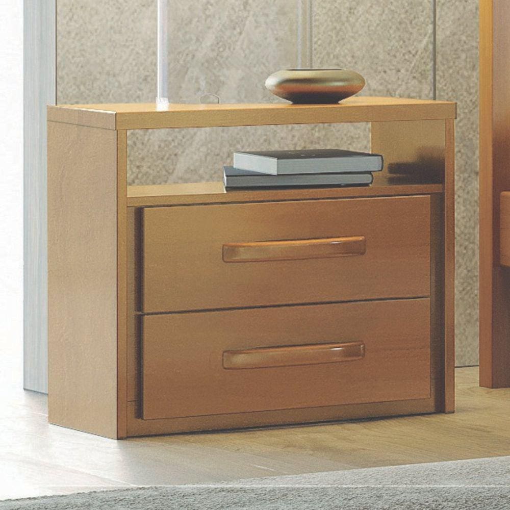 Mesa de Cabeceira 2 Gavetas Unique Josandro Amêndoa Mel