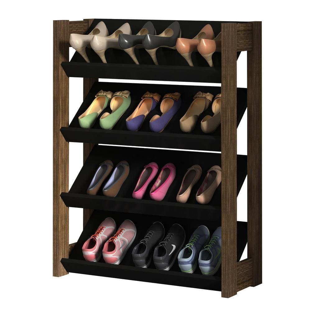 Sapateira Multimóveis Vcr35006 Preto/Nogal Preto/Nogal