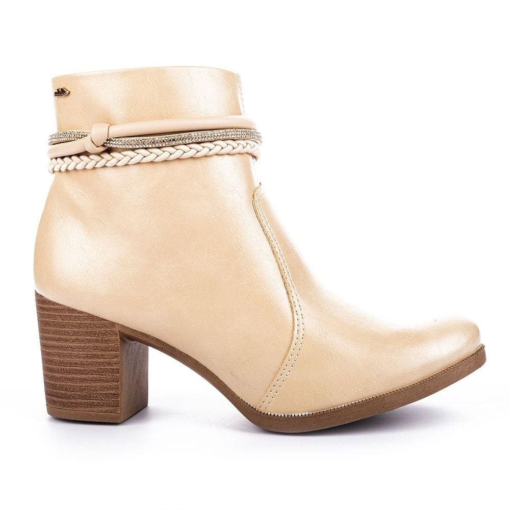 Bota Cano Baixo Feminina Casual Salto Médio Bloco Dakota G8093