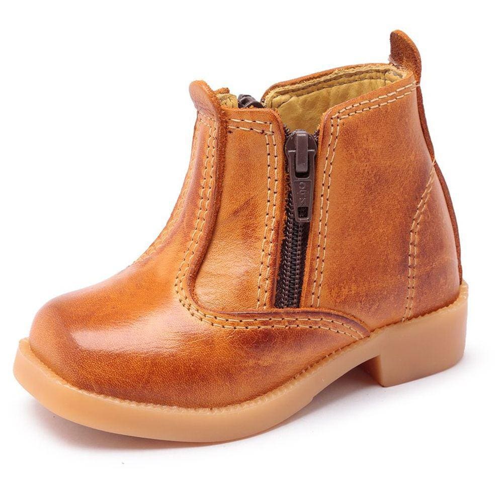 Botina Infantil Country Couro Caramelo
