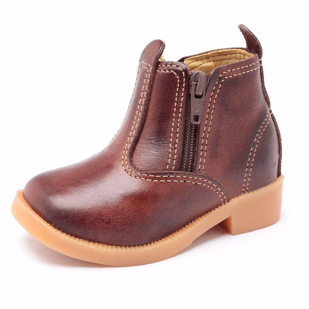 Botina Infantil Country Couro Marrom