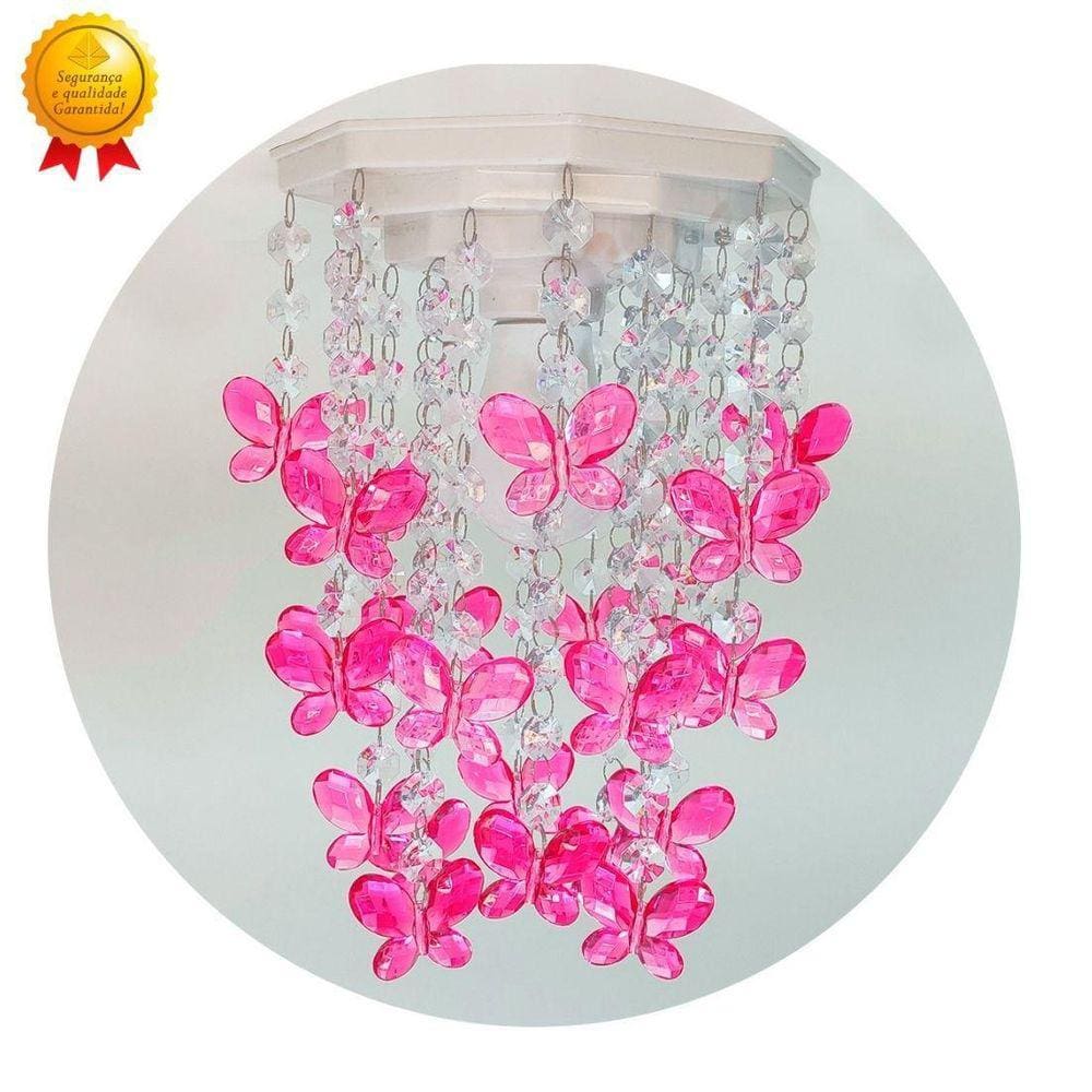 Lustre Infantil Decoração Quarto De Menina Bebê Borboletas