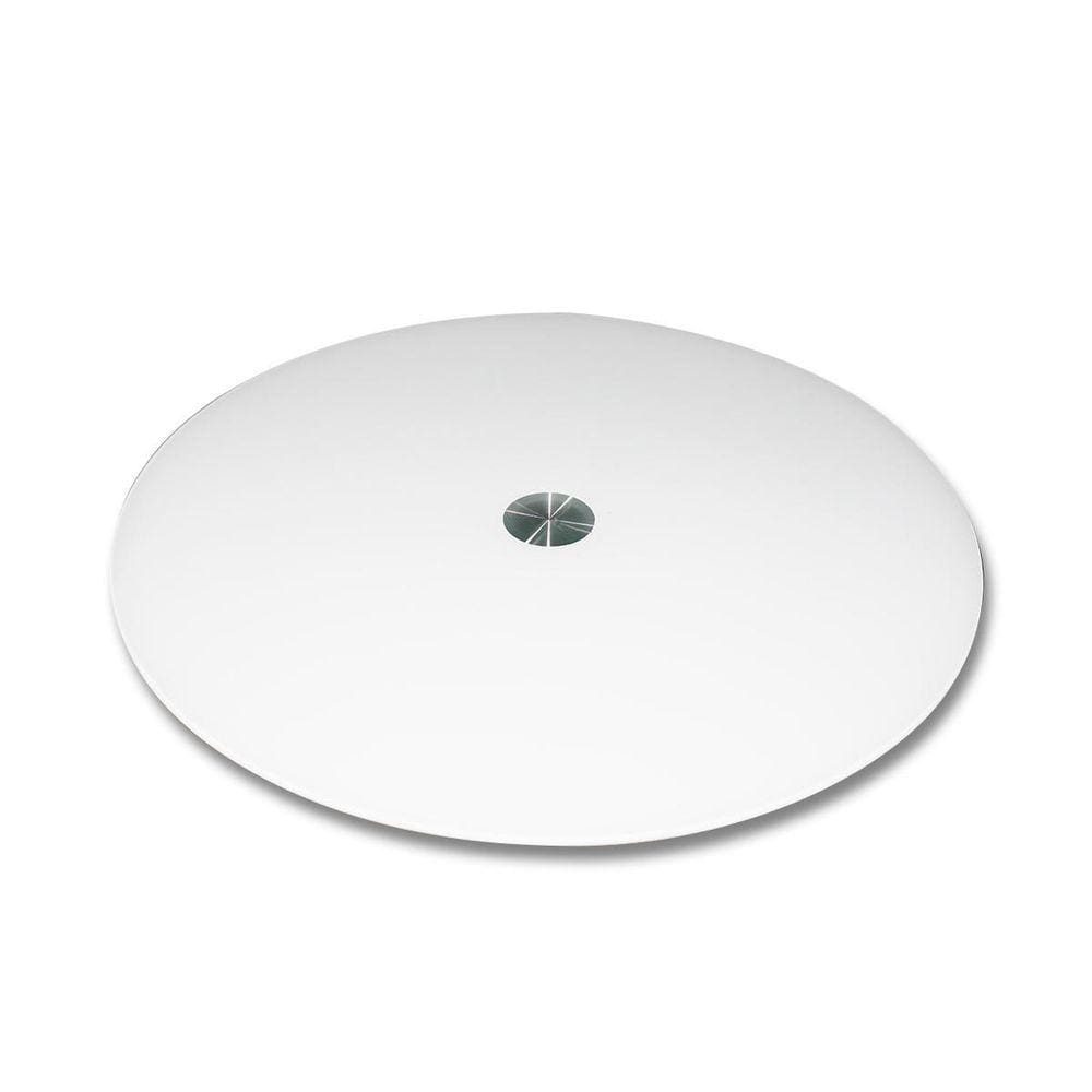 Centro De Mesa Giratório Vidro Temperado 8Mm Branco 60Cm