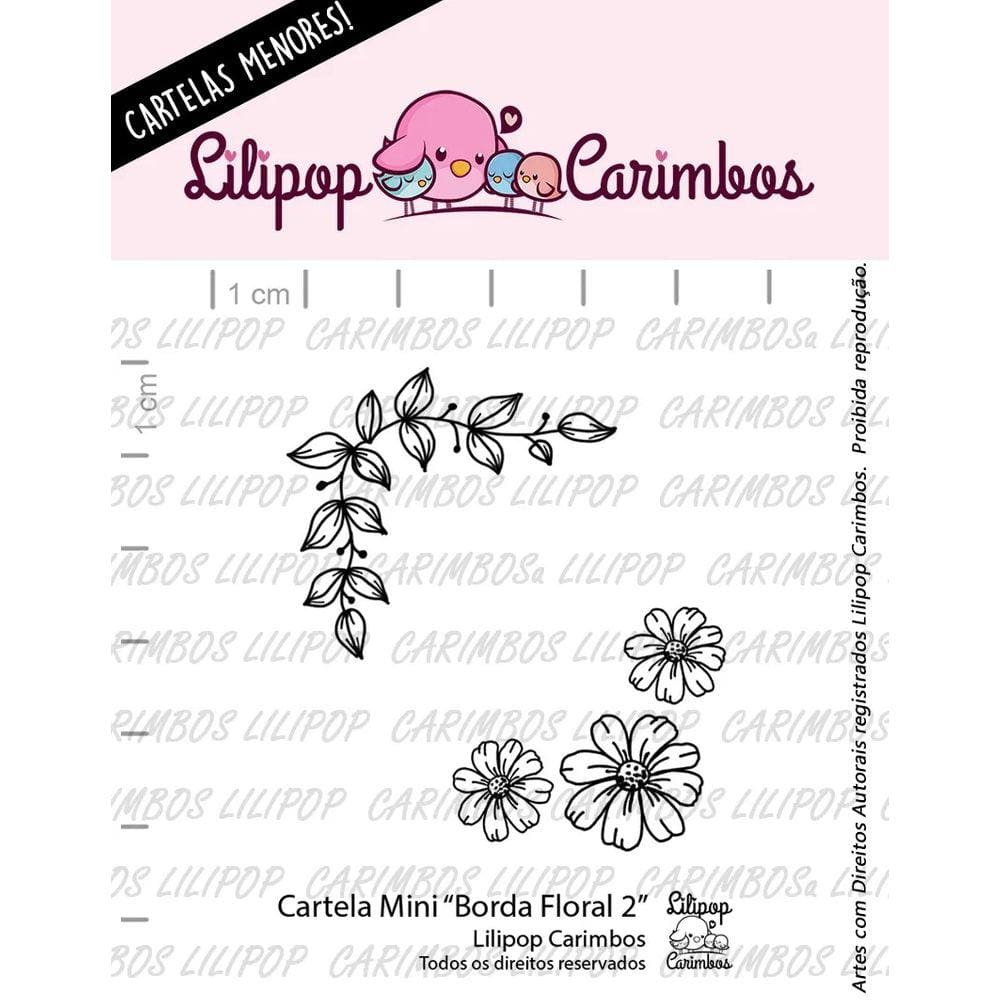 Cartela de Carimbos Mini - "Borda Floral 2" - Lilipop