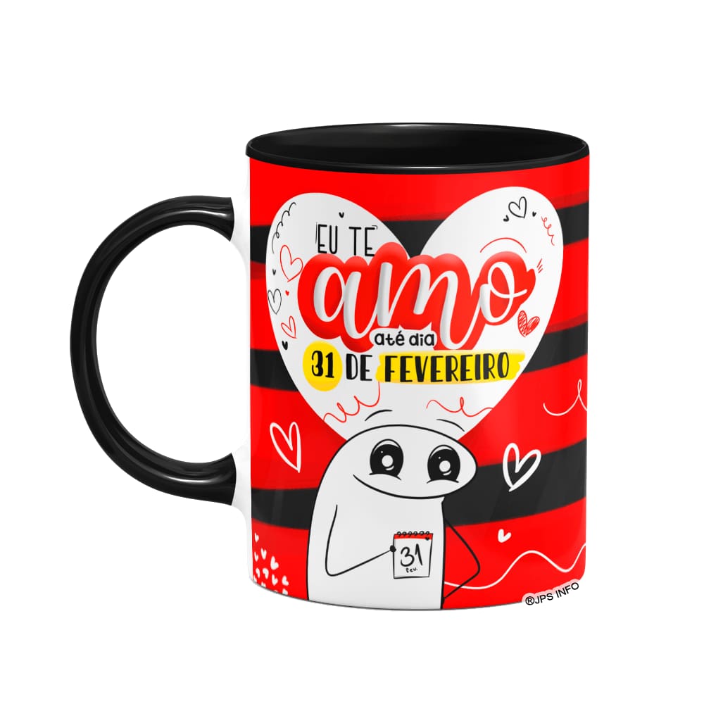 Caneca Flork Namorados - Te amo até 31 de fevereiro B-black
