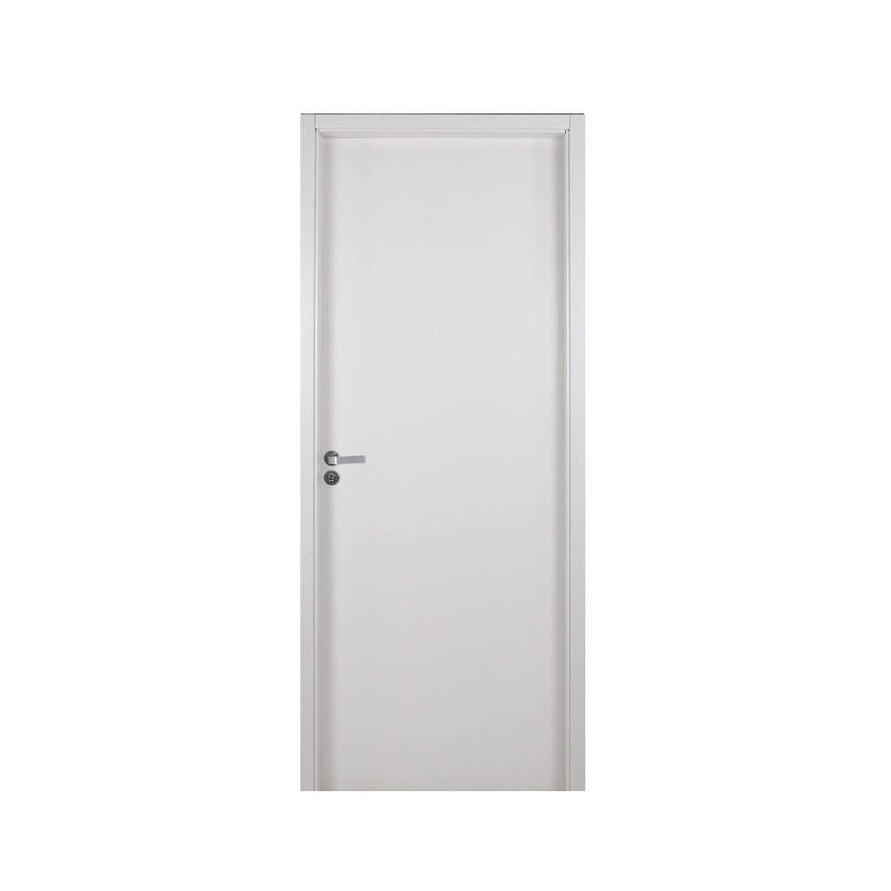 Kit Porta de Madeira Lisa 215x84cm com Batente de MDF Ultra 10cm Melamínico MGM Branco