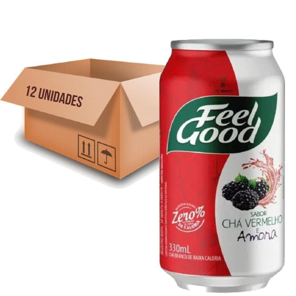 Chá Vermelho Com Amora Feel Good 330Ml  12 Latas