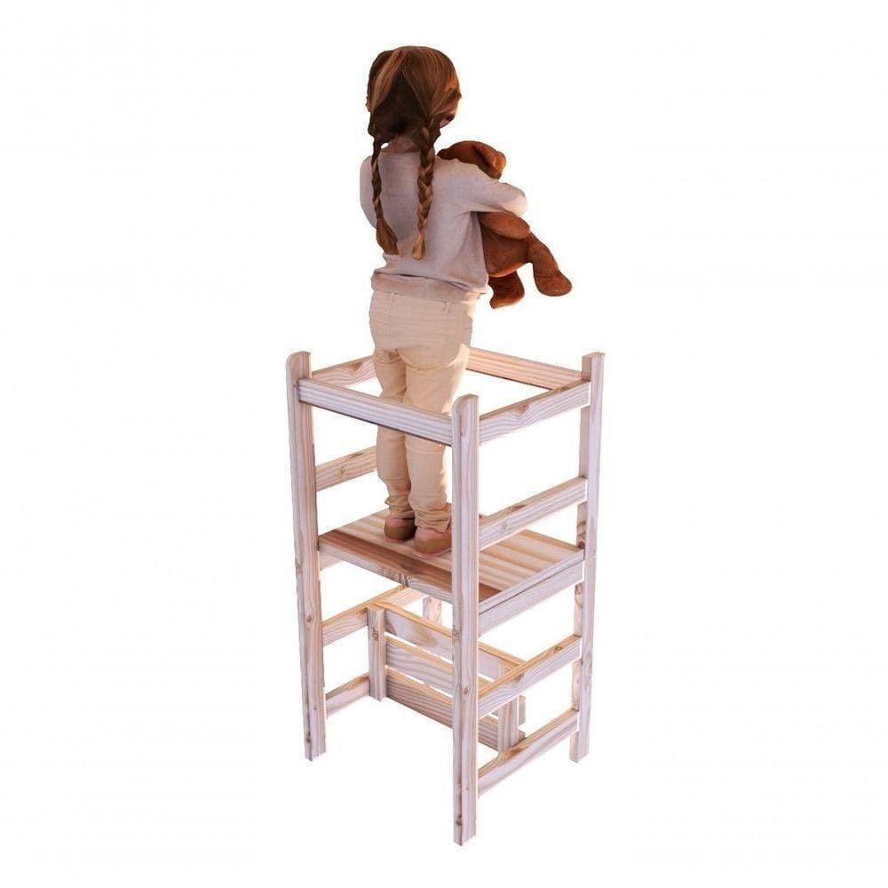 Torre De Aprendizagem 4x1 Mesa + Cadeirão Para Crianças