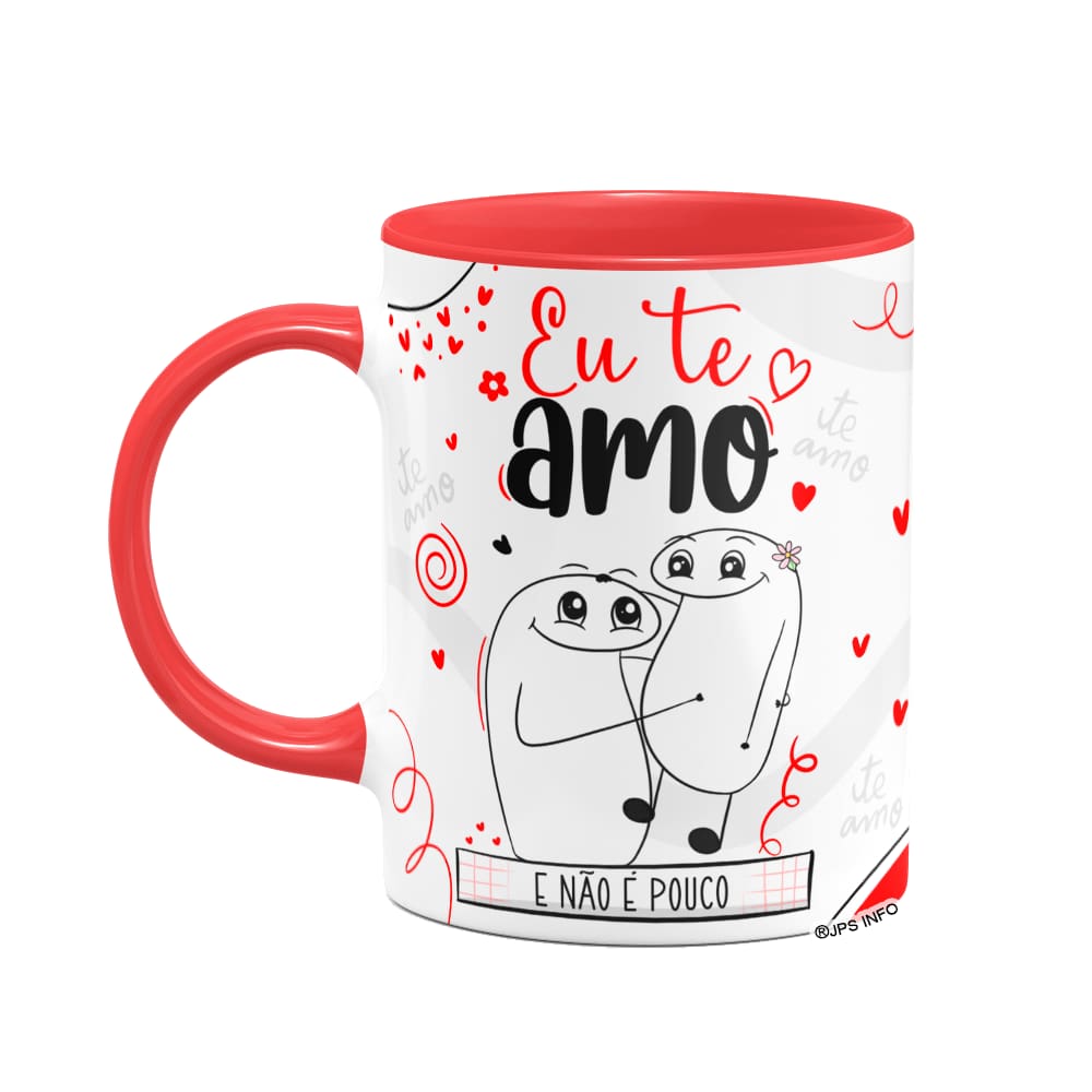 Caneca Flork Namorados - Eu te amo até e não é pouco - B-red