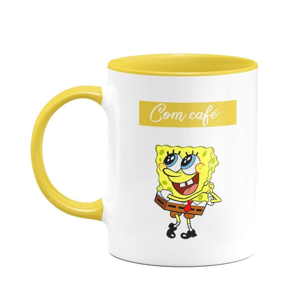 Caneca Bob esponja - Com café, sem café! - B-yellow