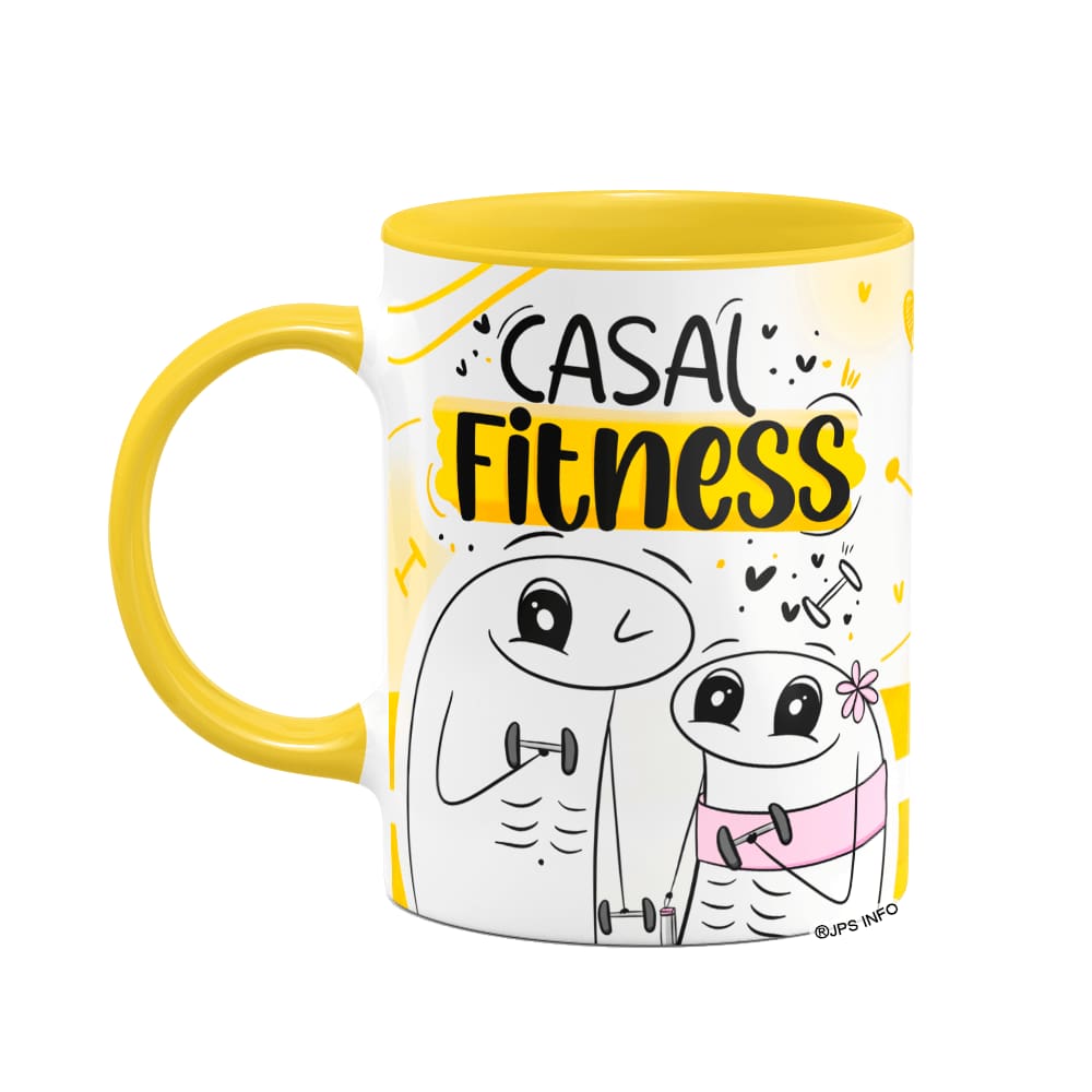 Caneca Flork Namorados - Casal Fitness - B-Yellow