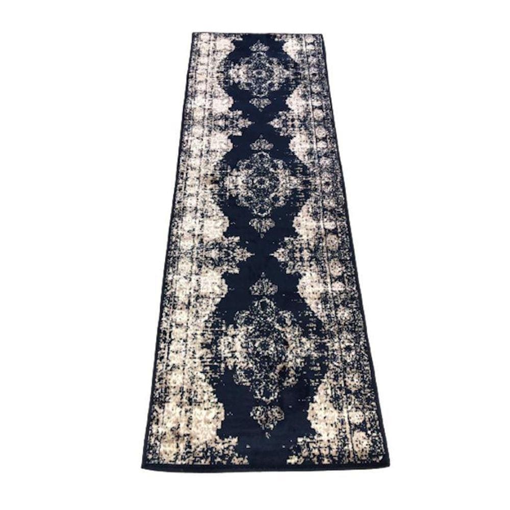 Passadeira Trilho 2,4M Vintage Reload Azul 80X240 Tpo Persa