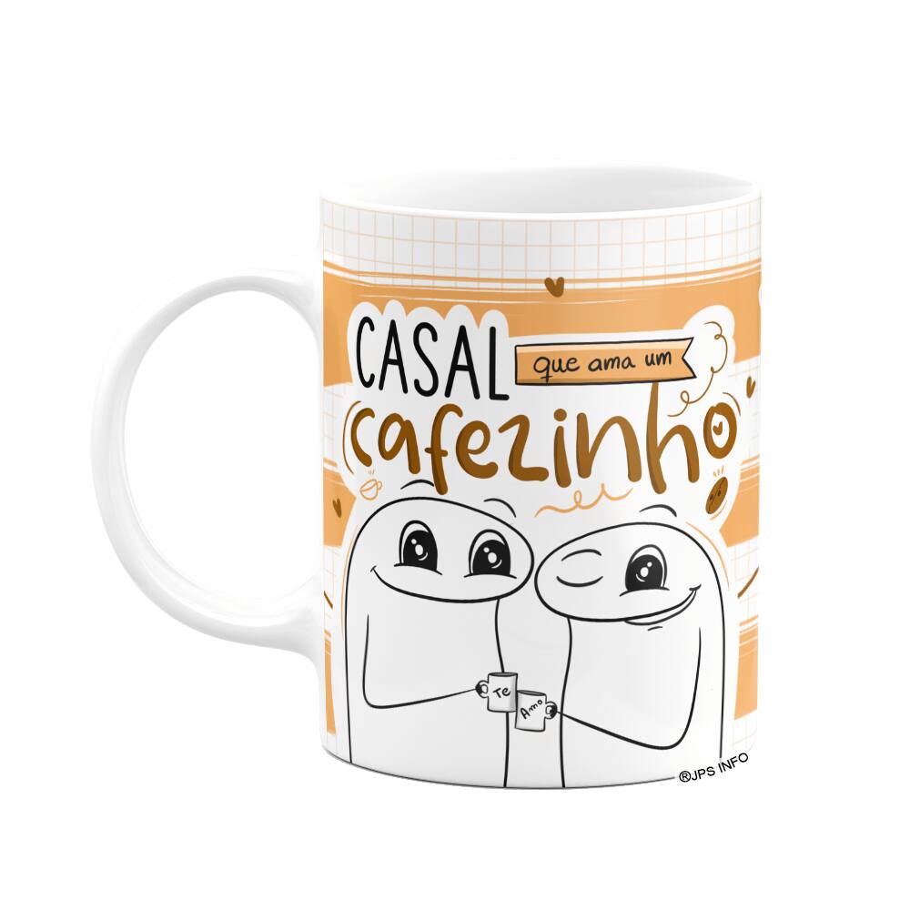 Caneca Flork Namorados - Casal que ama um cafezinho
