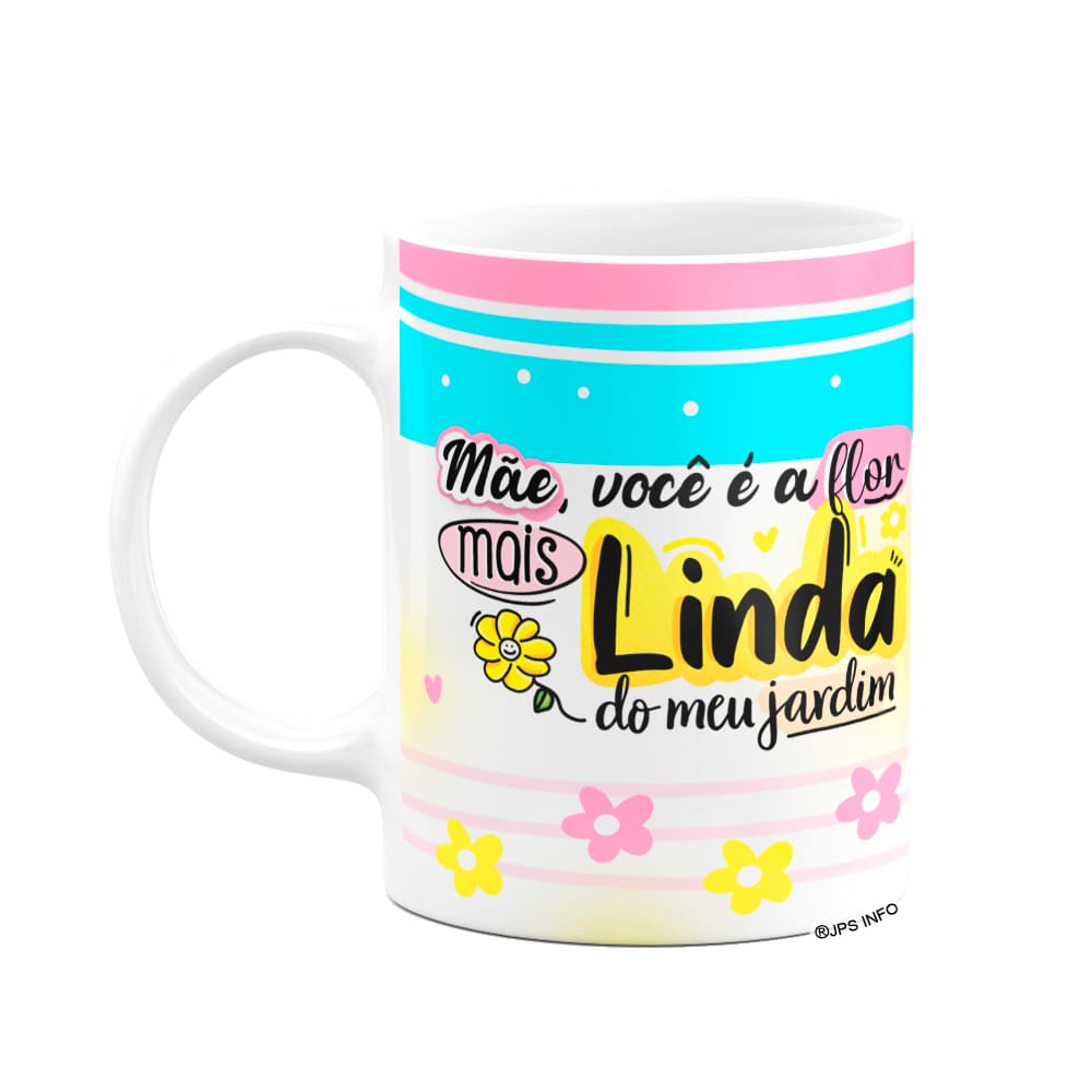 Caneca Mães - Flor de jardim - Branca
