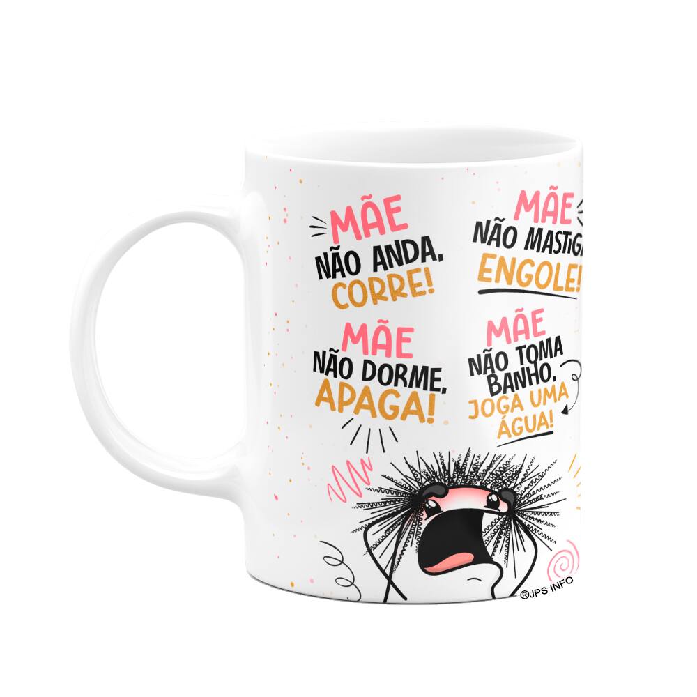 Caneca Flork Mães - Vida louca de mãe - Branca