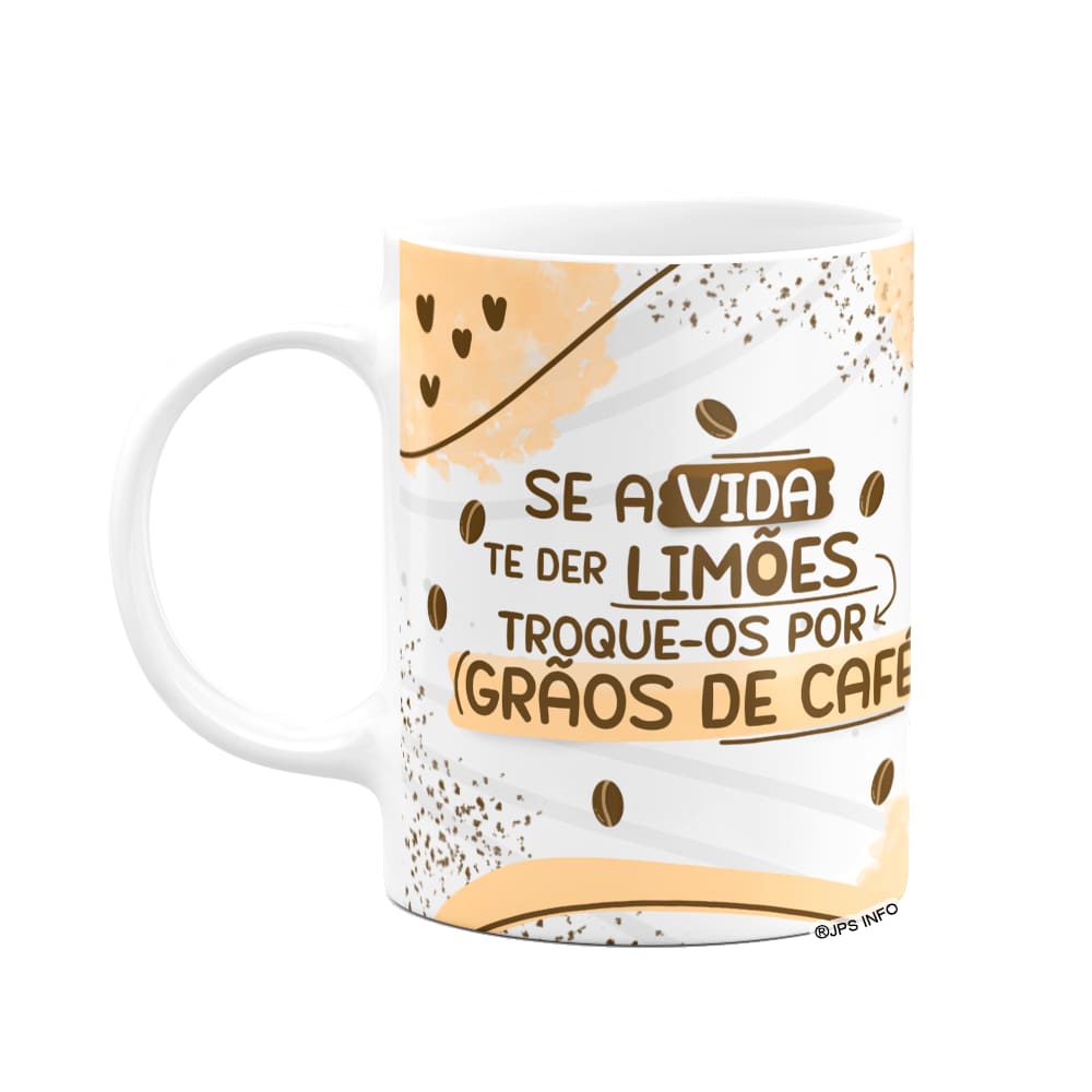 Caneca Divertida - Troque os limões por grãos de café!