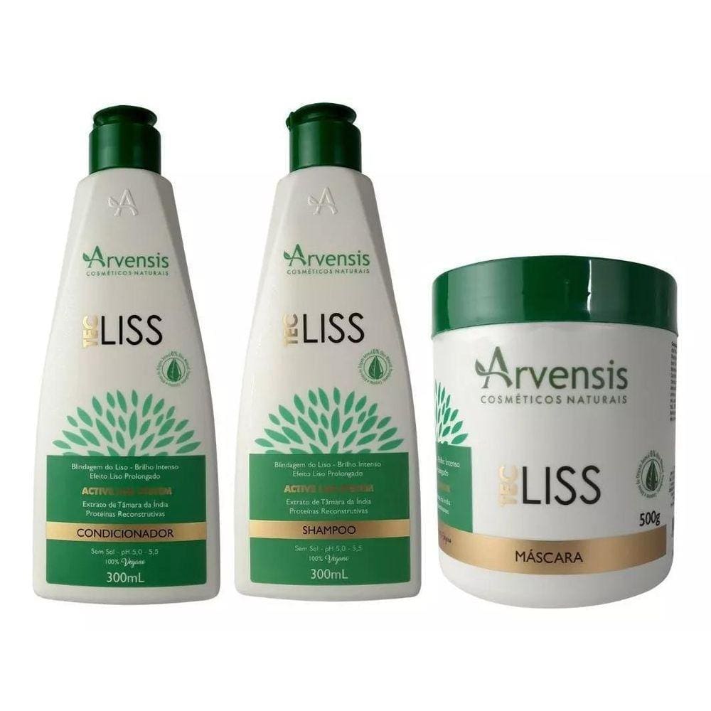 Kit Arvensis Tec Liss Shampoo + Condicionador + Mascara 500G