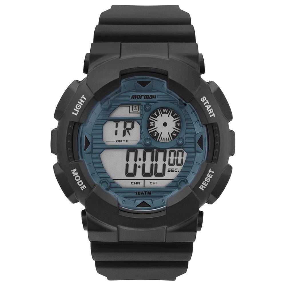 Relógio MORMAII masculino digital borracha preto MO3415D/8A