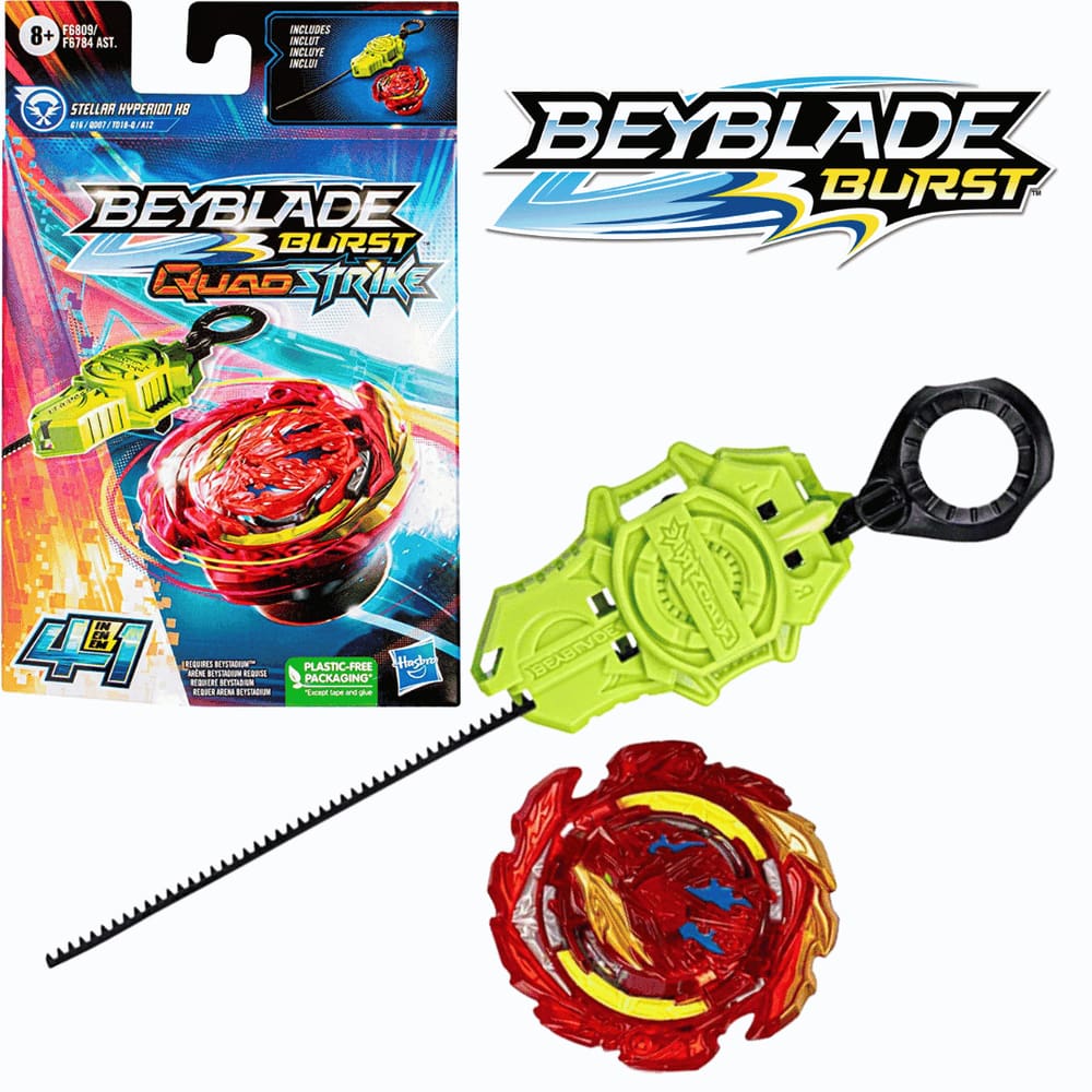 Conjunto com 2 BeyBlade Burst QuadStrike - Ambush Achilles A8 Vs