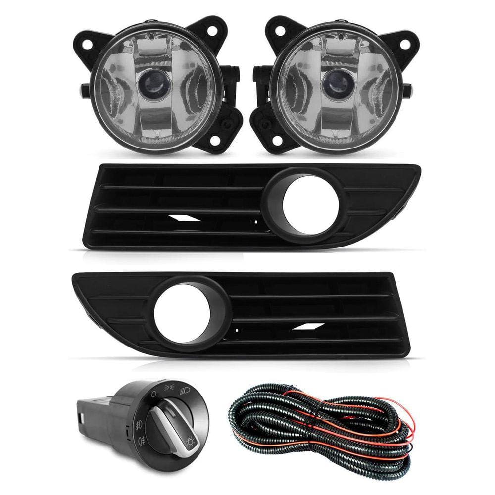 Kit Farol De Milha Neblina Vw Polo 2007 Á 2011 Botão Padrão