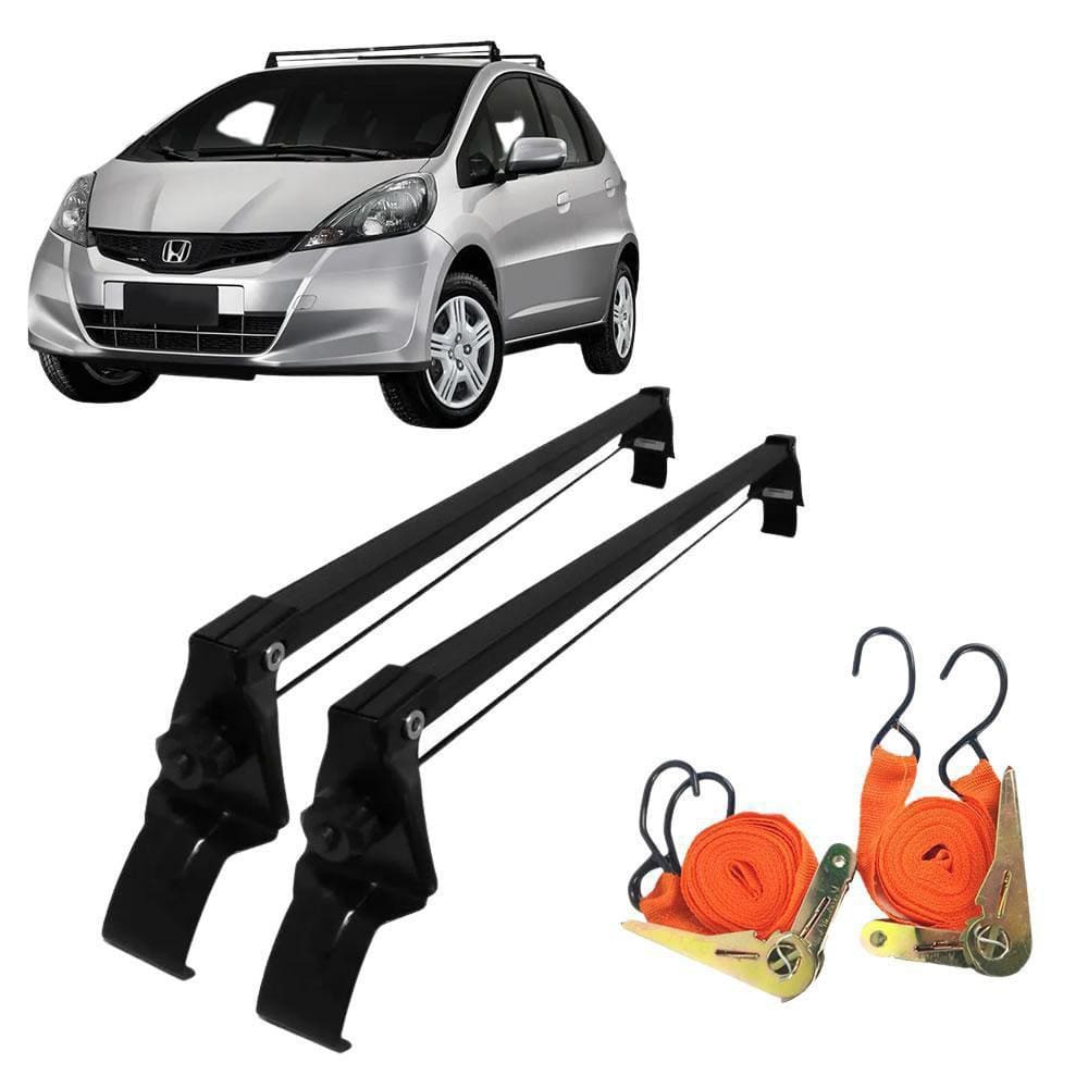 Rack De Teto Vhip Honda Fit 2003 Ate 2014 + 2 Cintas Catraca