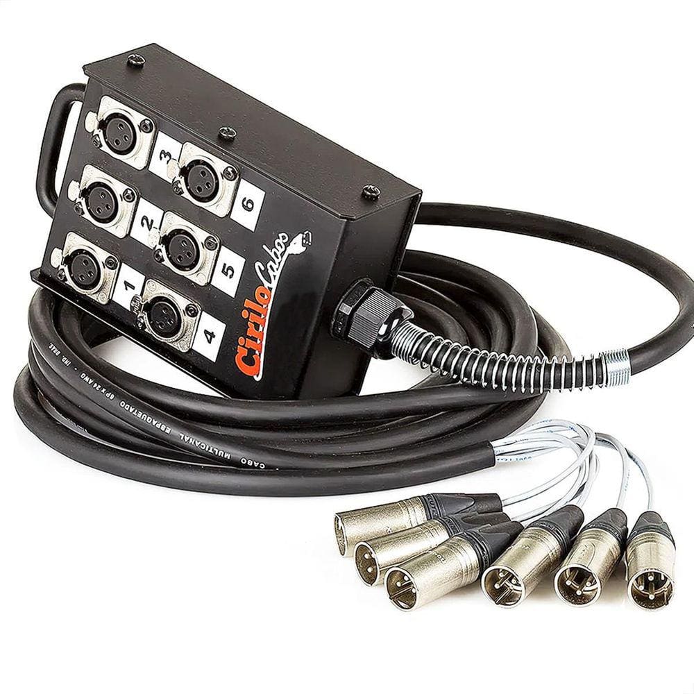 Medusa 6 Vias Com Conectores Xlr Neutrik - 40 Metros