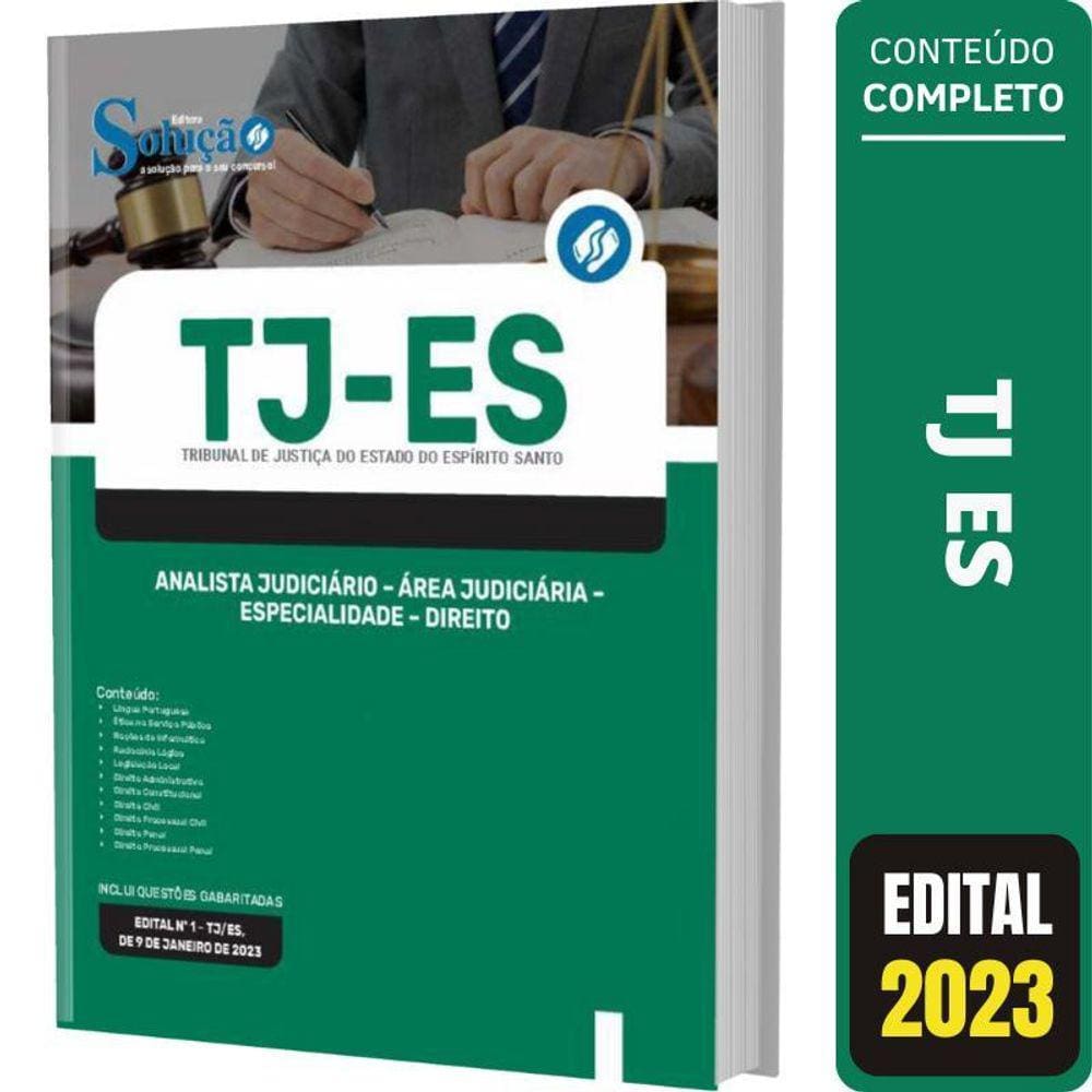 Apostila Concurso Tj Es - Analista Área Judiciária - Direito