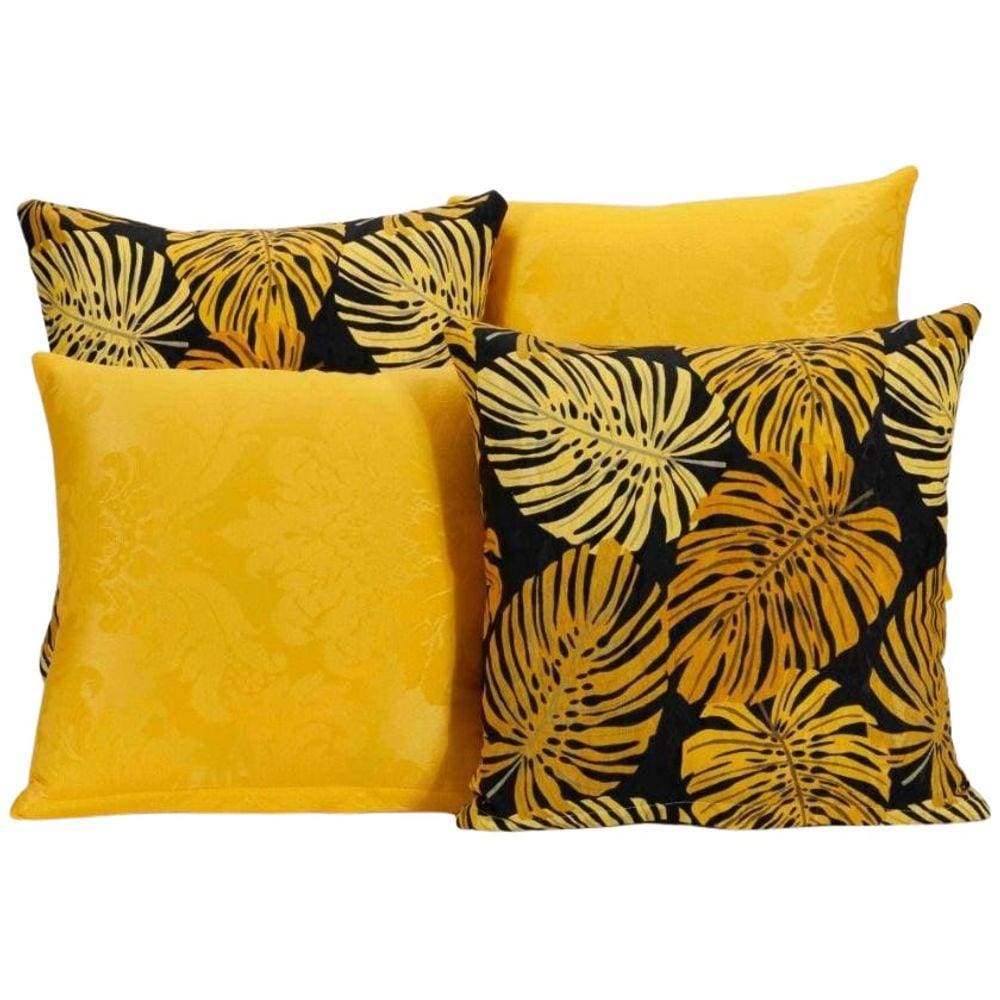 Kit 4 Almofadas Decorativas Para Sofá Estampa Amarelo