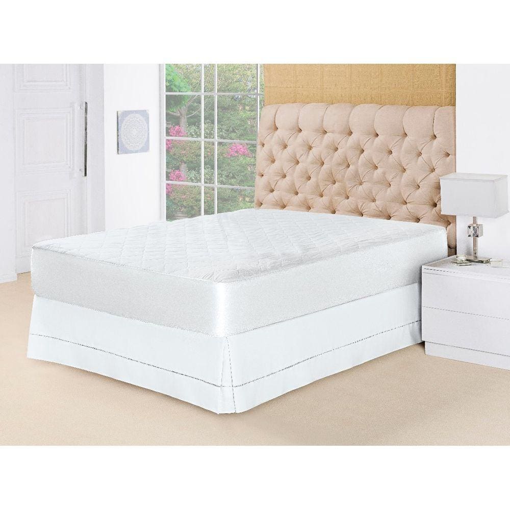 Protetor Capa De Colchão Impermeável Box Casal Queen Branco