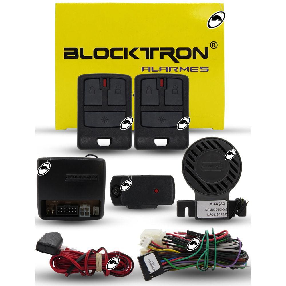 Alarme Automotivo Blocktron Anti Clonagem 2 Controles Bloqueio Sirene
