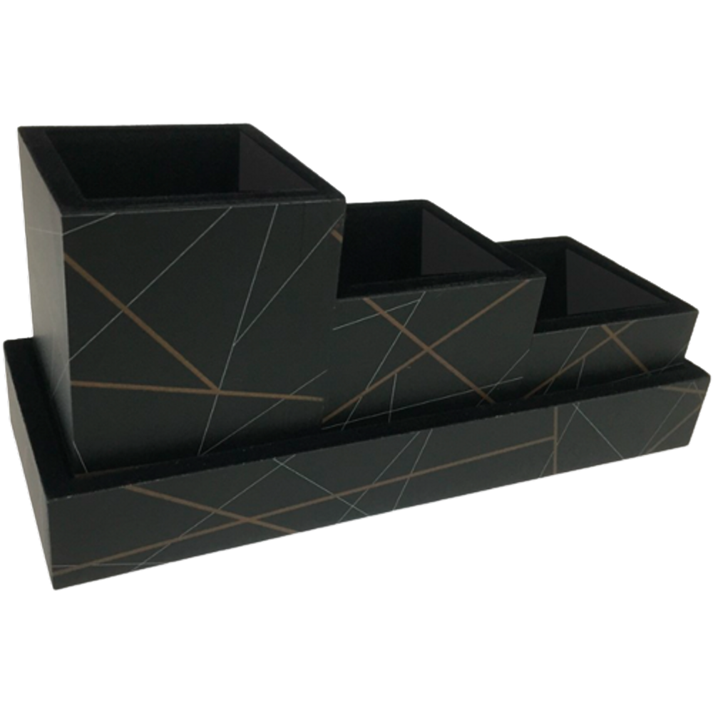 Kit Organizador de mesa 4 peças Slim Geométrico Fina Ideia