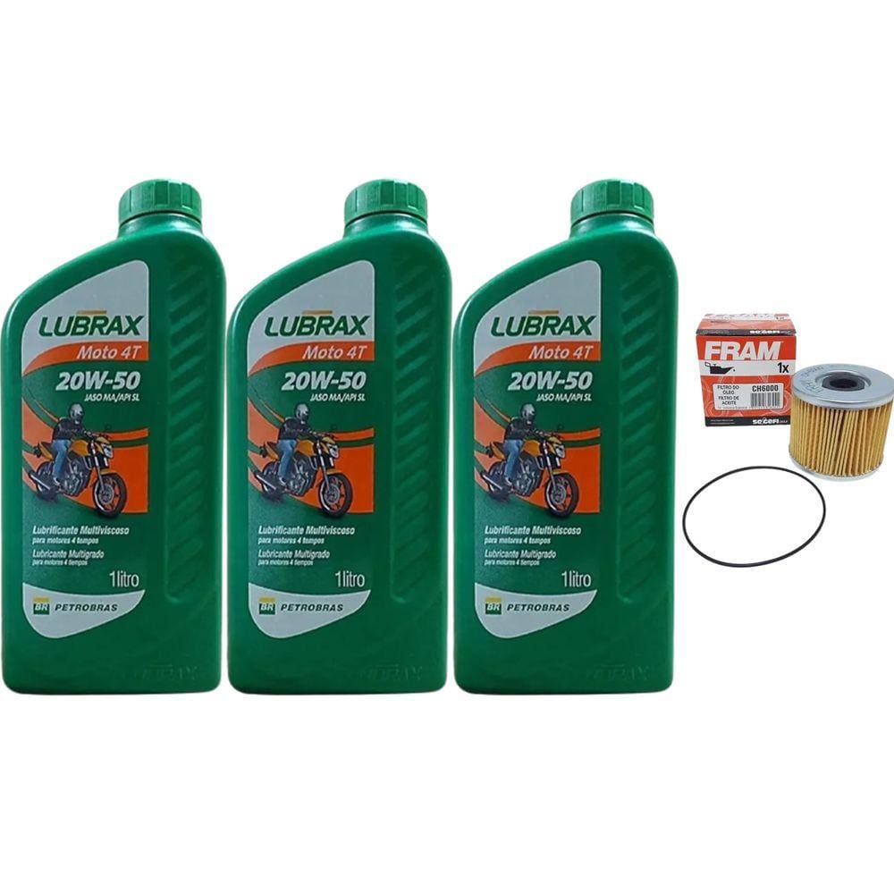Filtro Oleo Fram Ch 6000, 3 Litros De Oleo 20w50 Gs 500
