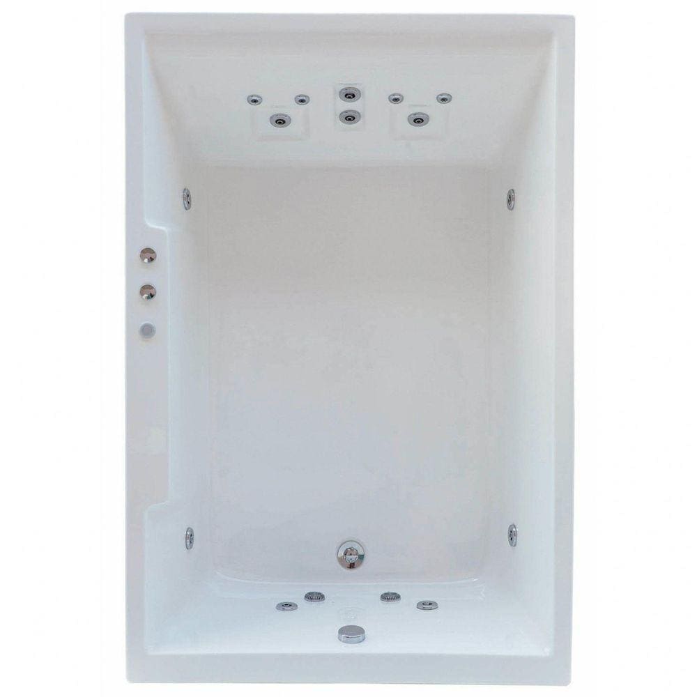 Banheira Hidromassagem Astra Cayman Double Luxo 180cmx120cmx52cm - 04 Jatos Branco Acrílico P1 Sem Aquecedor 220V