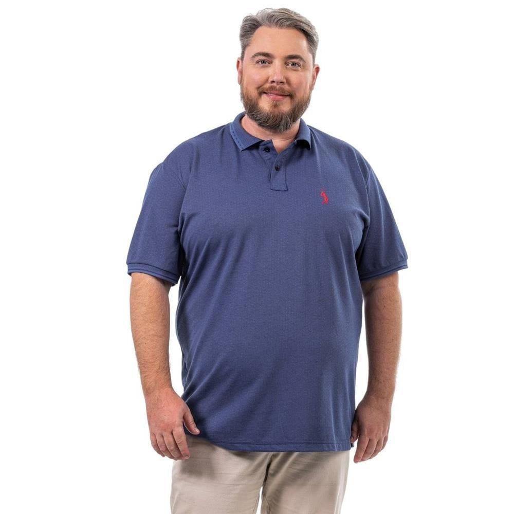 Camisa Polo Masculina Básica Plus Size Algodão Confortável