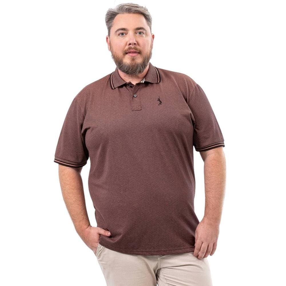 Camisa Polo Masculina Básica Plus Size Algodão Confortável