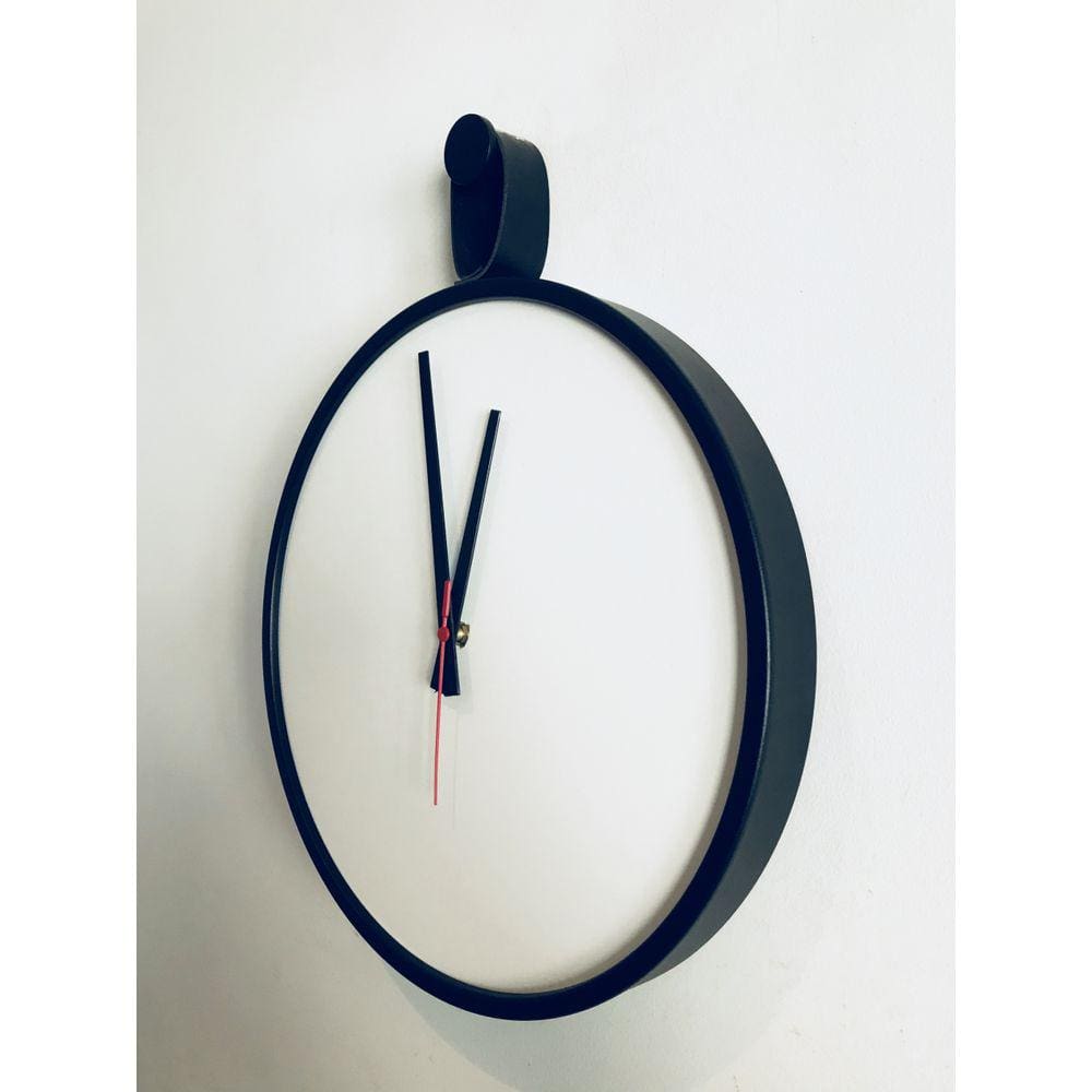 Relogio Short Strip Preto Alça Preta Mostrador Branco  40 cm