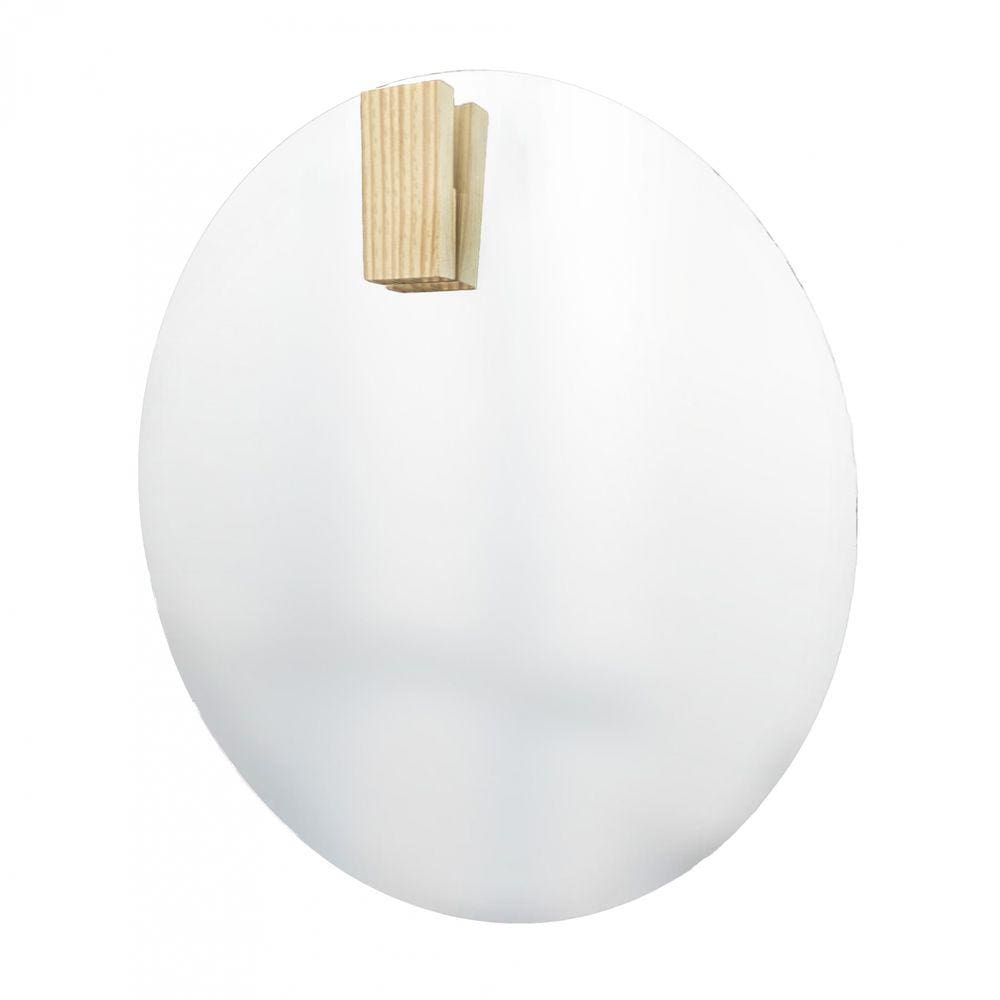 Espelho Decorativo Aplique Retangular Pinus 50cm Redondo