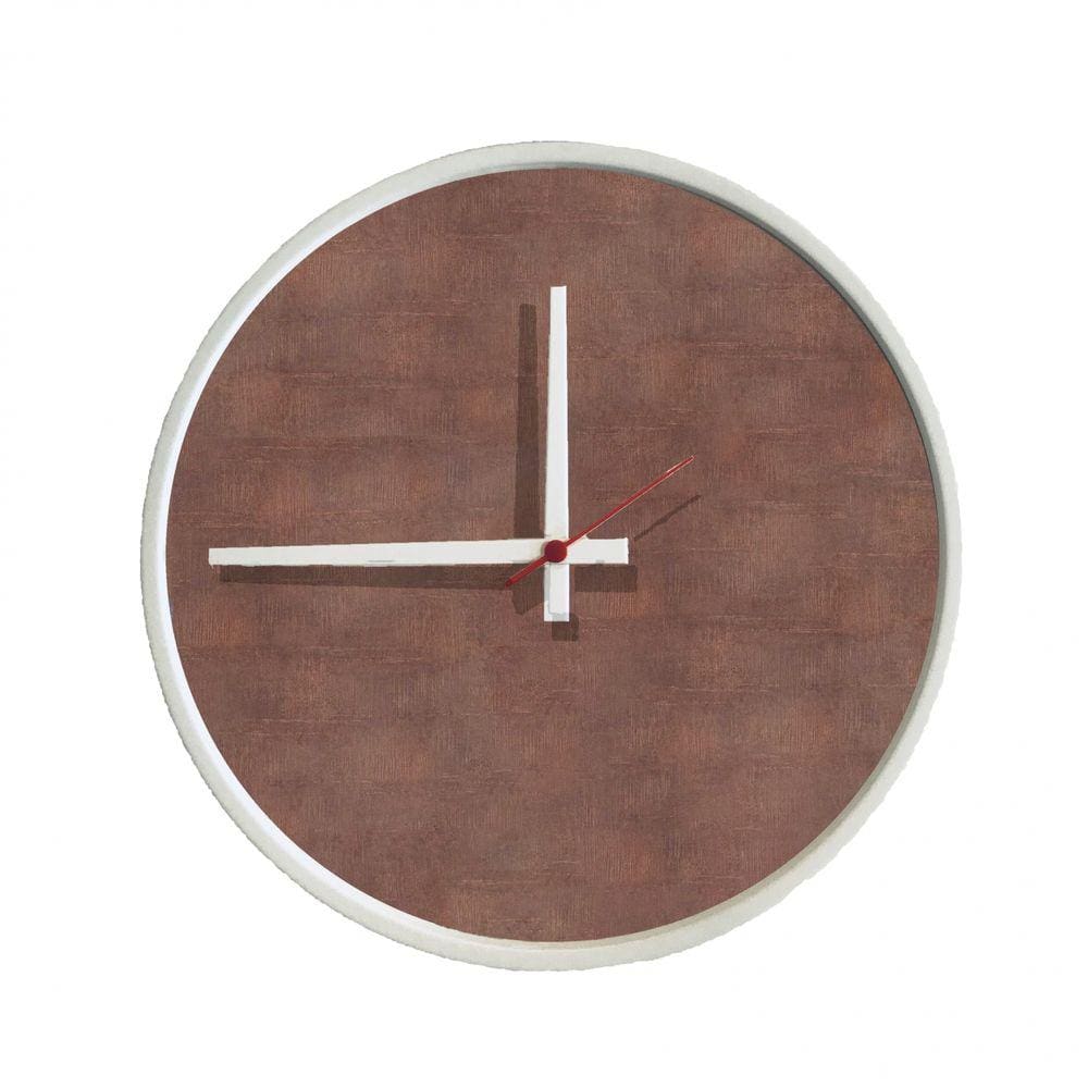 Relogio Decorativo Round Branco Mostrador Aço Corten Ponteiro Branco 50 cm Diâmetro