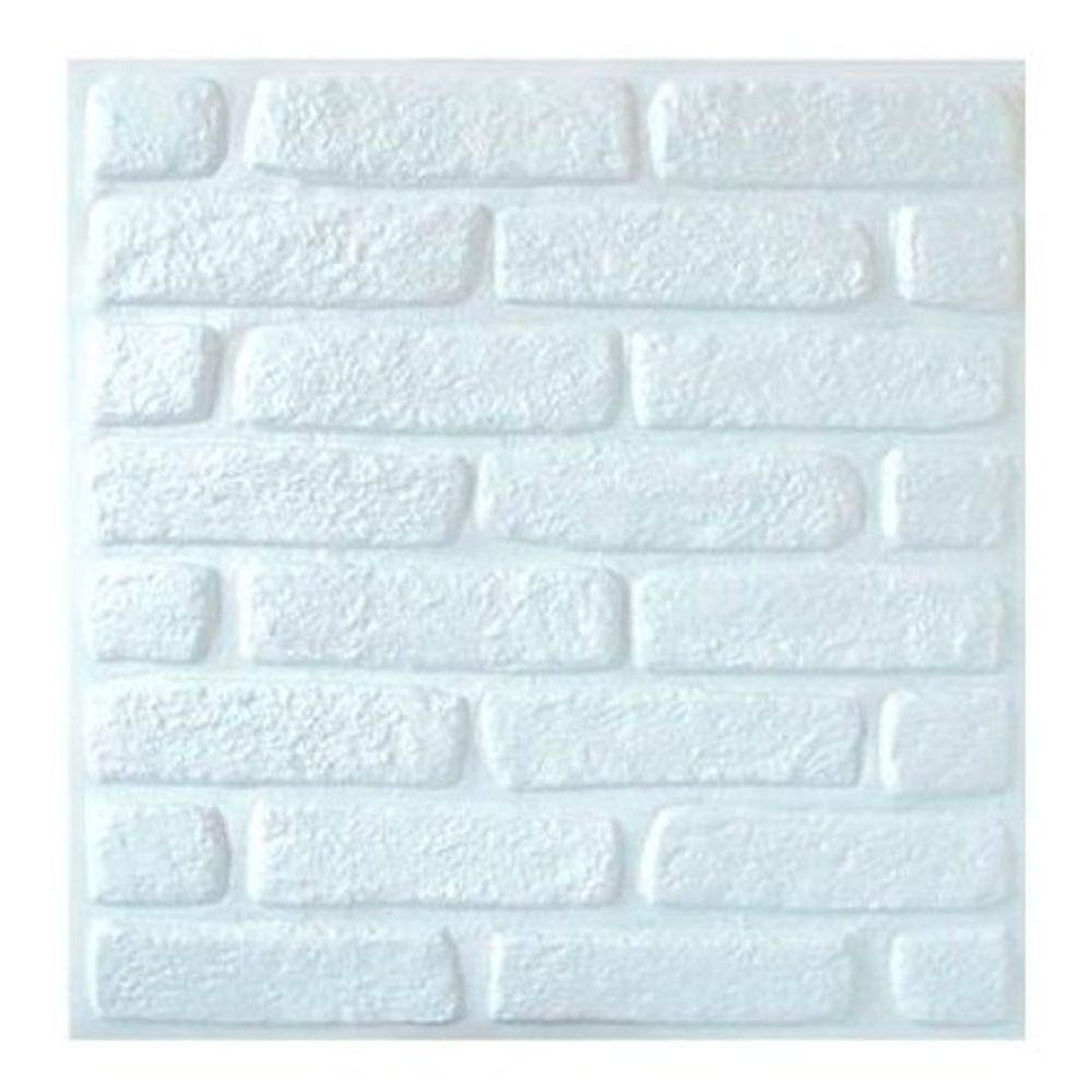 Kit 30 Placas Decorativas 3 D Tijolinho Branco 50x50 cm