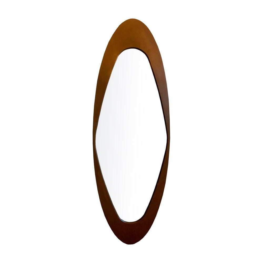 Espelho Emoldurado Antique Freijó 134x47cm Oval