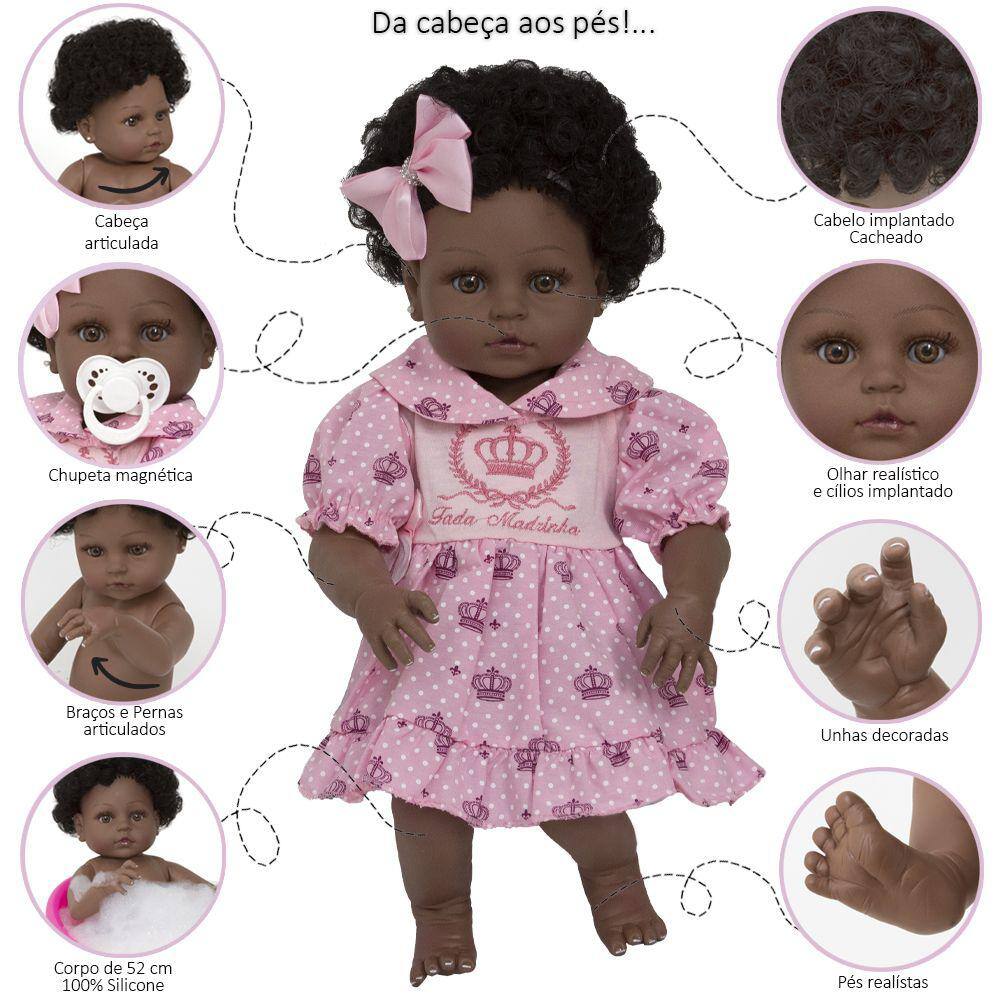 Bebê Reborn Negra: O Realismo da Representatividade - Boneca Reborn  Original Silicone