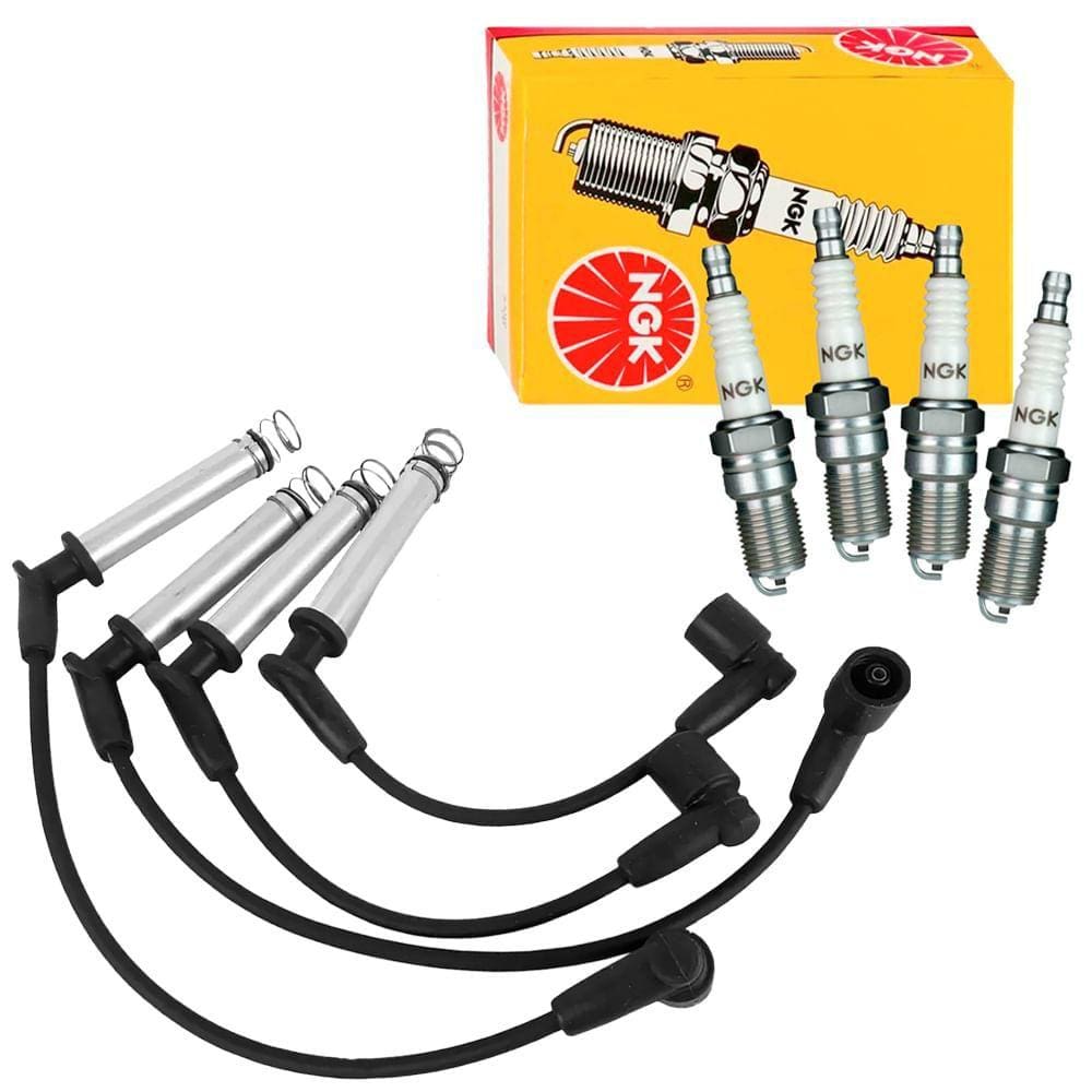 Kit Vela e Cabo Vela Ignição Crossfox 1.6 16V NGK