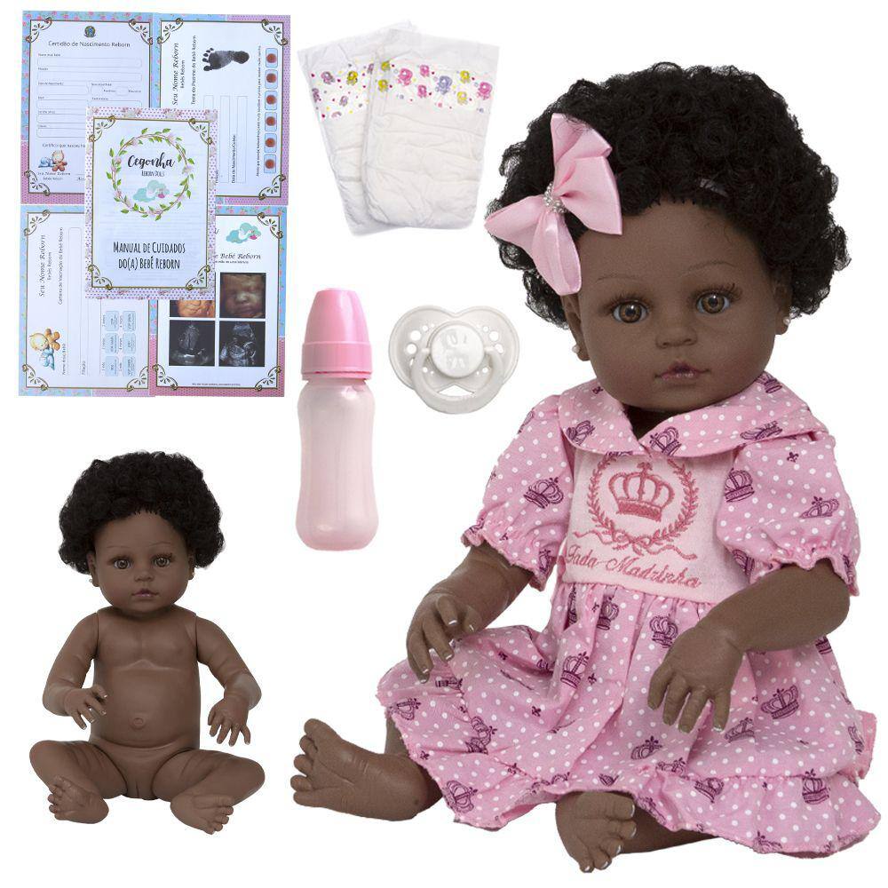 Boneca Reborn Bebe Menina 52cm Realista Silicone Enxoval - Carrefour