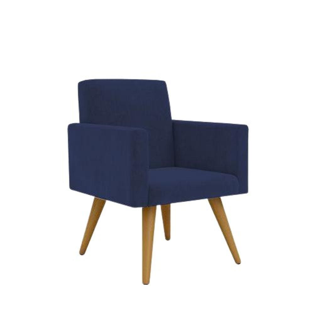 Poltrona Decorativa Cadeira Escritório Azul Marinho