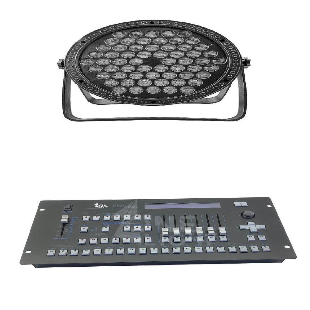 Kit 4 Par Led Slim Rgb 3 Em 1 Full 60 Leds + Pilot 2000