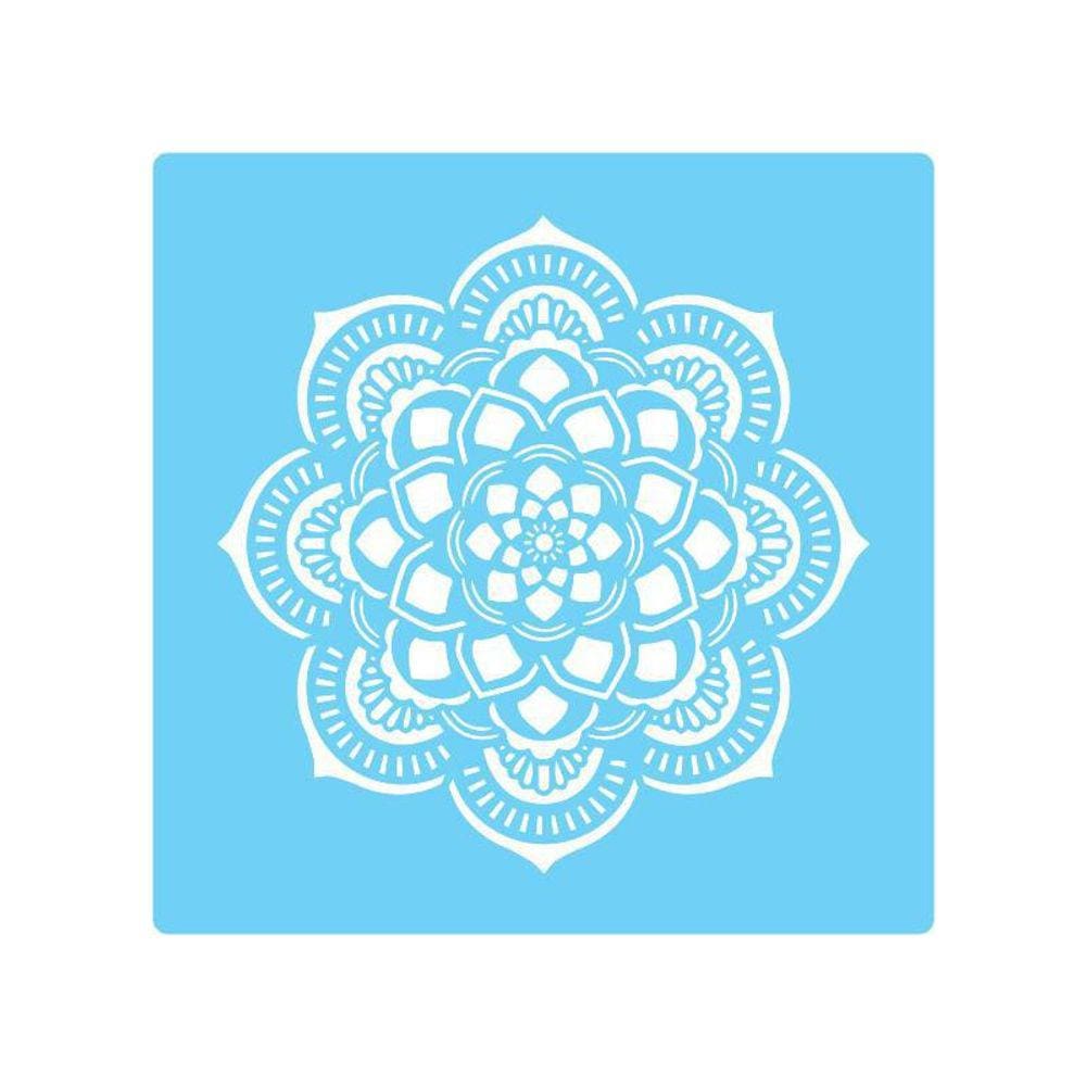 Stencil De Parede Tamako Mandala - 55 X 55Cm - Ref 594