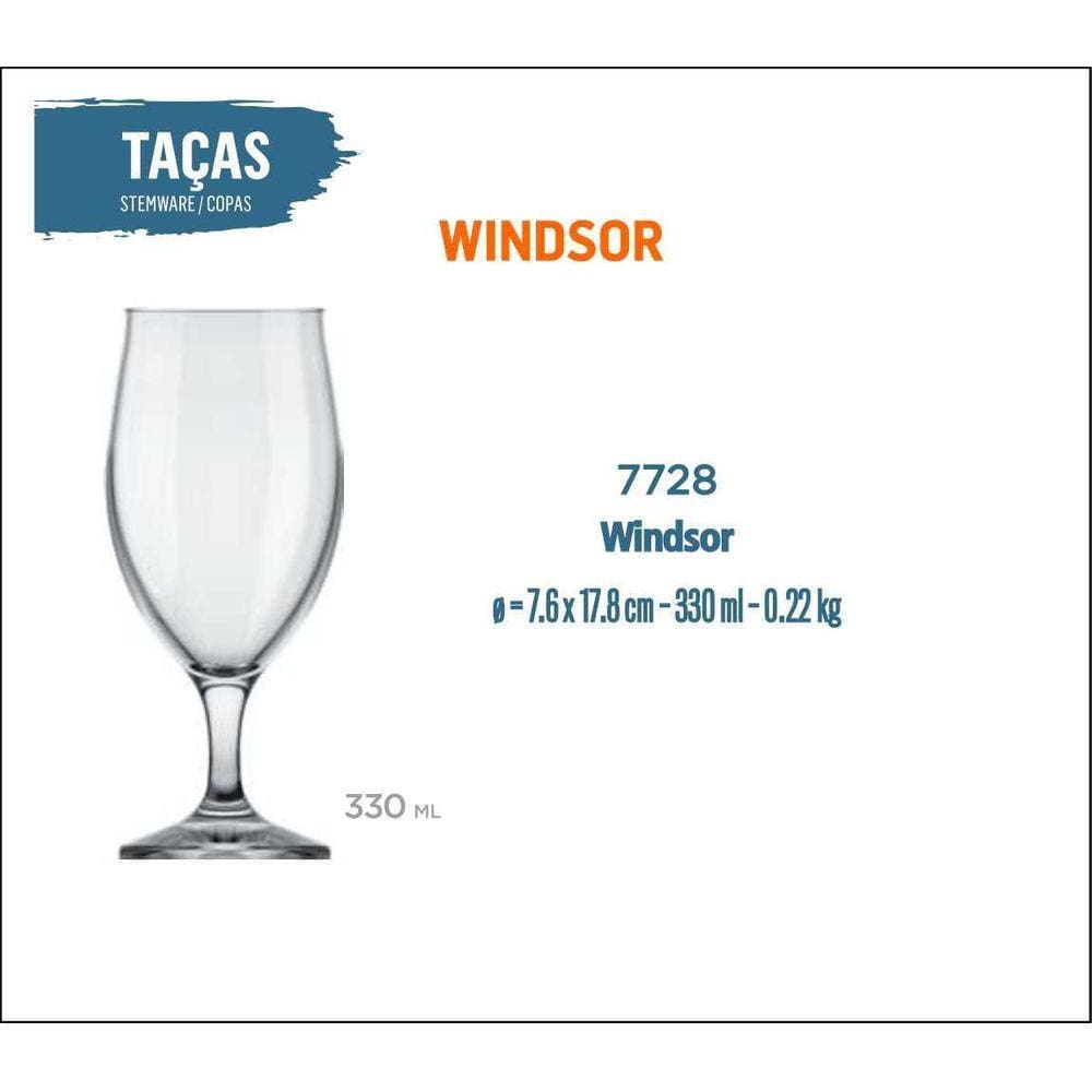 06 Taças Cerveja Windsor 330Ml-Artesanal-Pilsen-Premium-Ipa